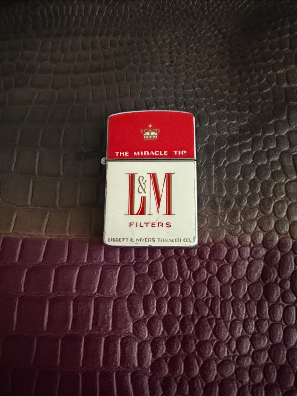 Vintage Royalite Flip Top Advertising Lighter "L&M The Miracle Tip" Japan